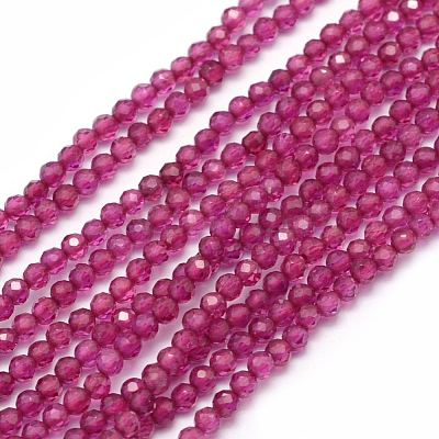 Lab Grown Red Corundum Beads Strands G-E411-40-2mm-1-1