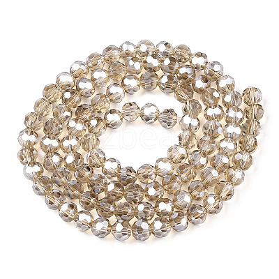 Electroplate Transparent Glass Beads Strands EGLA-A035-T6mm-A16-1