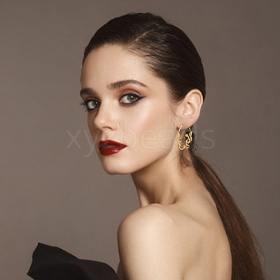 3 Pairs 3 Colors Alloy Snake Wrapped Ring Hoop Earrings for Women EJEW-AN0001-63-1