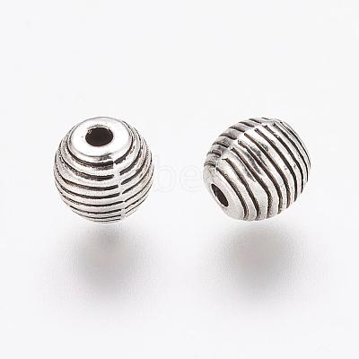 Tibetan Style Alloy Beehive Beads X-PALLOY-6662-AS-RS-1