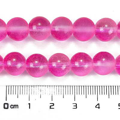 Frosted Transparent Glass Bead Strands GLAA-P065-10mm-11-1