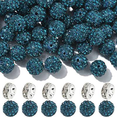 100Pcs Pave Disco Ball Beads RB-YW0001-30M-1