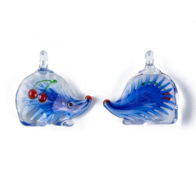 Handmade Lampwork Glass Pendants LAMP-R106-M4-B-1