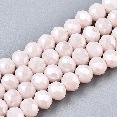 Electroplate Glass Beads Strands EGLA-A034-P6mm-A08-1