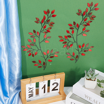 Iron Leaves Branch  Wall Decorations AJEW-WH0513-30B-1