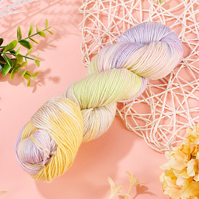 1 Skein 80% Wool 20% Acrylic Fiber Rainbow Segment Dyed Yarn OCOR-TA0003-02E-1