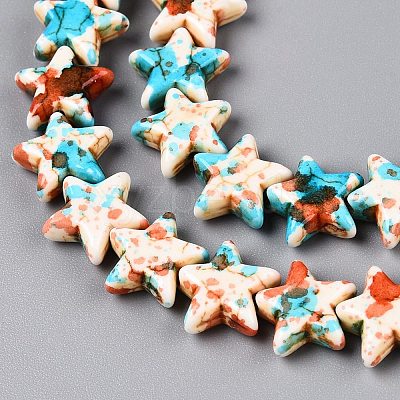 Spray Painted Synthetic Turquoise Beads Strands LS-UNKW-T001-11I-1