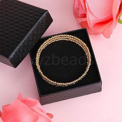 Brass Twisted Flower Beaded Cuff Bangle JB762A-1