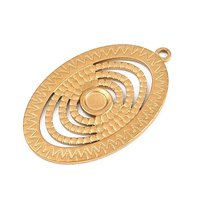 304 Stainless Steel Pendant Cabochon Settings STAS-L313-07G-1
