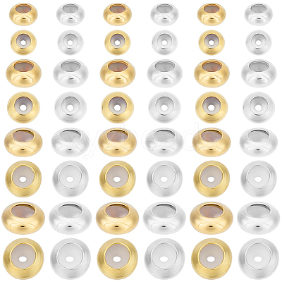 64Pcs 8 Styles Brass Beads KK-BBC0017-88-1