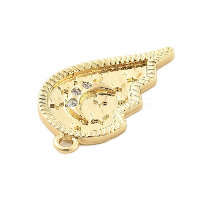 Brass Micro Pave Cubic Zirconia Pendants KK-L228-25B-G-1