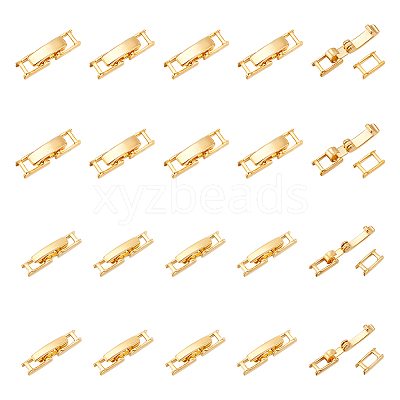 24Pcs 2 Styles Brass Fold Over Clasps KK-UN0003-11G-1