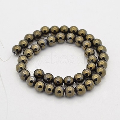 Round Non-magnetic Synthetic Hematite Beads Strands G-D617-2mm-26-1