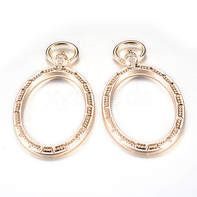 Rack Plating Alloy Open Back Bezel Big Pendants PALLOY-T005-08AB-NR-1
