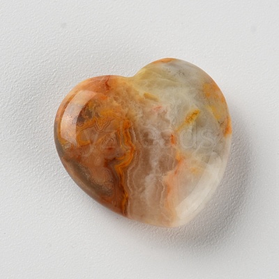 No Hole Heart Natural Crazy Agate Heart Palm Stone G-WH0016-11-1