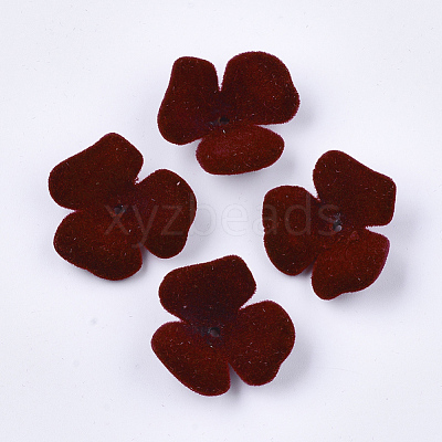 Flocky Acrylic Bead Caps OACR-T005-01-05-1