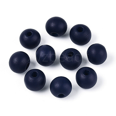 Painted Natural Wood Beads WOOD-S049-05B-1