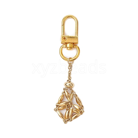 304 Stainless Steel Macrame Chain Pouch Empty Stone Holder Pendant Decoration HJEW-JM02082-1