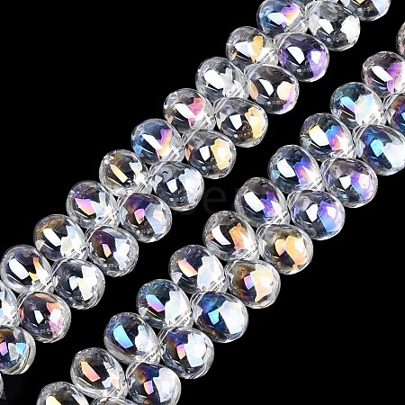Electroplate Baking Paint Transparent Glass Beads Strands GL-N005-02A-C16-1
