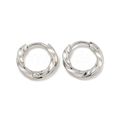 Tarnish Resistant 202 Stainless Steel Twist Huggie Hoop Earrings EJEW-H003-06P-1