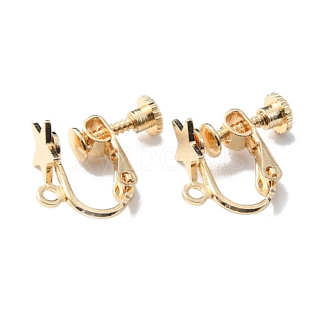 Star Brass Clip-on Earring Findings KK-TAC0005-02KCG-1
