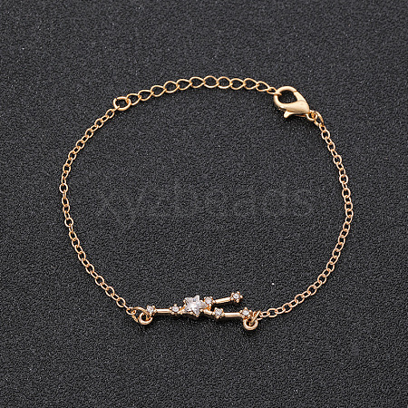 12 Constellations Alloy Rhinestone Link Bracelets WG43B2B-08-1