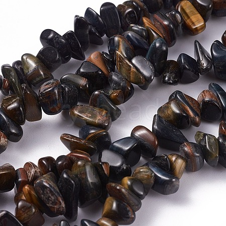 Natural Blue Tiger Eye(Dyed & Heated) Beads Strands G-G782-20-1