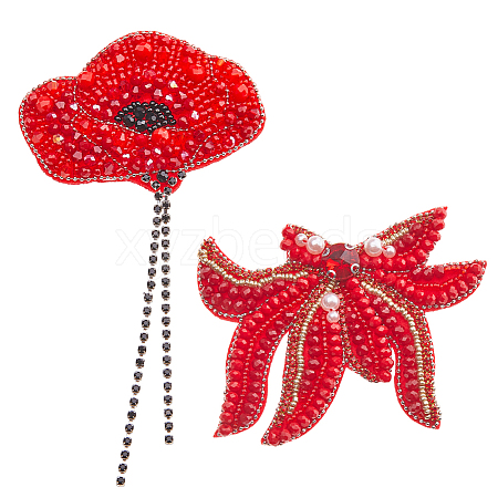 2Pcs 2 Styles Cloth Sewing Ornaments DIY-FH0010-18-1