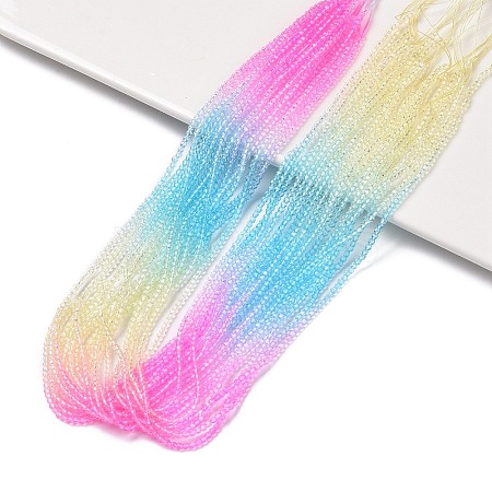 Transparent Gradient Color Glass Beads Strands GLAA-G101-2mm-10-1