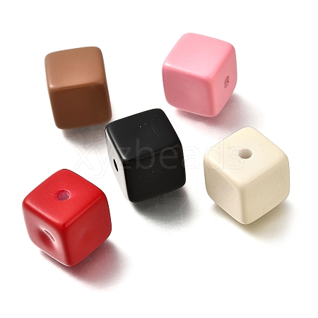 Spray Painted Acrylic Beads OACR-R002-04A-1