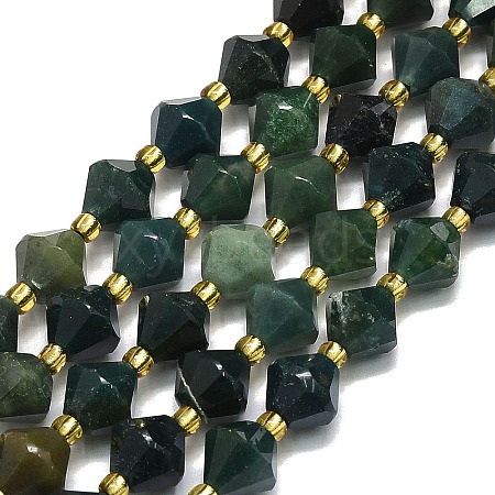 Natural Moss Agate Beads Strands G-I376-B24-01-1