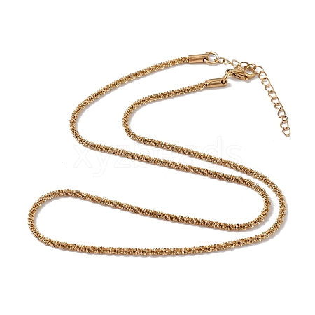 Ion Plating(IP) 304 Stainless Steel Bone Rope Chain Necklace for Women NJEW-I121-01B-G-1