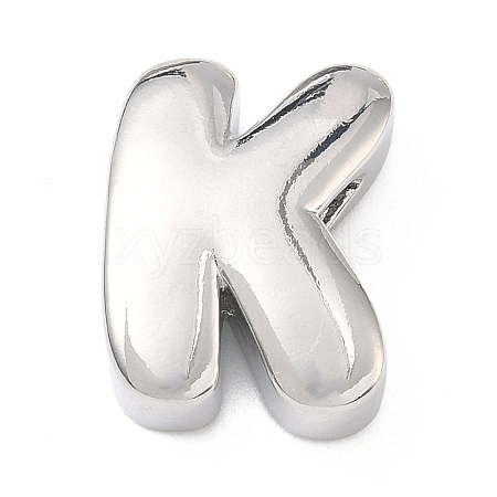 Brass Initial Beads KK-B167-27P-01K-1