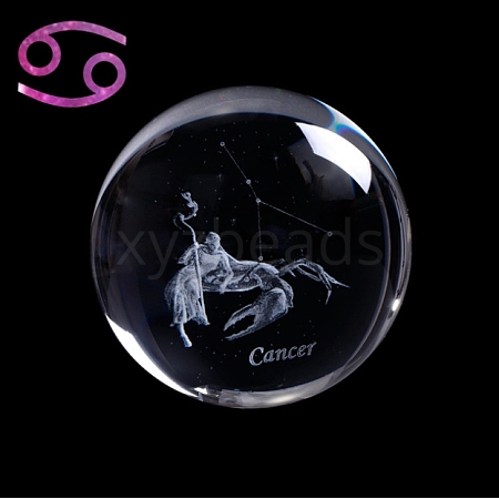 Inner Carving Constellation Glass Crystal Ball Diaplay Decoration PW-WG22452-05-1