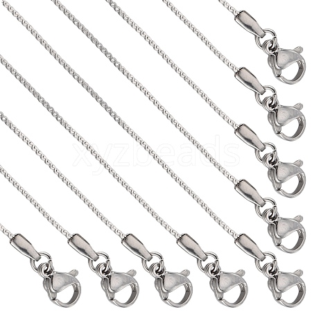 12Pcs 304 Stainless Steel Serpentine Chain Necklaces Set for Men Women NJEW-SC0001-26-1