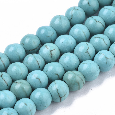 Synthetic Turquoise Beads Strands TURQ-S192-6mm-2-1