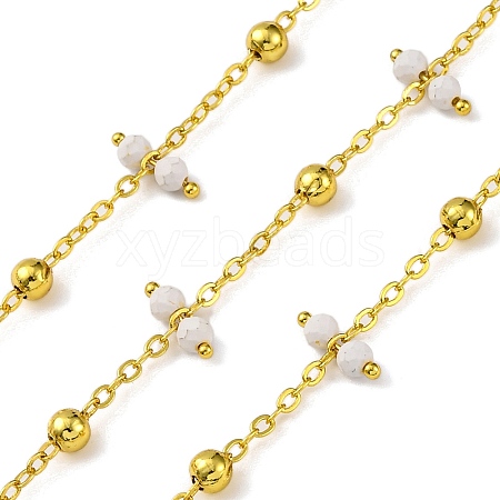 Handmade Faceted Natural Howlite Beaded Chains CHC-L050-02G-06-1