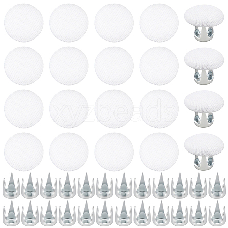 24 Bags Flat Round Cloth Cap Nail Buttons BUTT-BC0001-21C-1