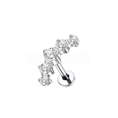 304 Stainless Steel Cubic Zirconia Cartilage Earrings WGBE79F-14-1