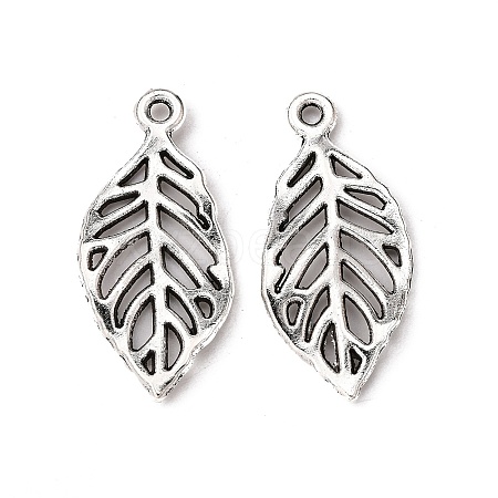 Tibetan Style Alloy Leaf Pendants TIBEP-Q035-54AS-NR-1