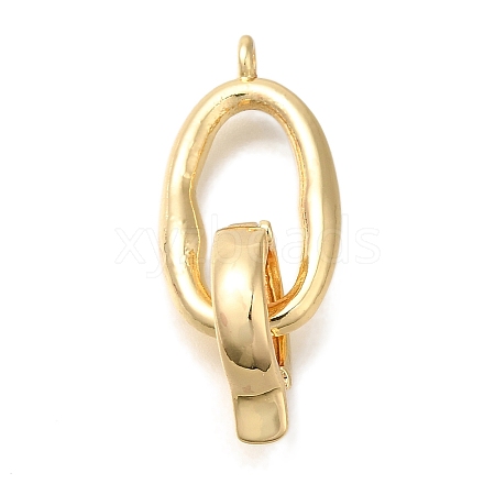 Brass Fold Over Clasps KK-K389-109G-1