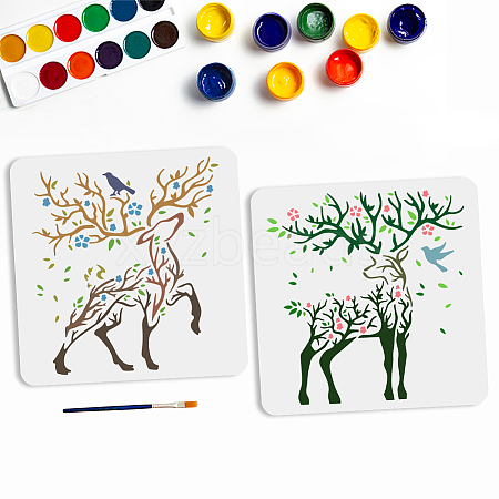 MAYJOYDIY US 1 Set PET Hollow Out Drawing Painting Stencils DIY-MA0004-70A-1