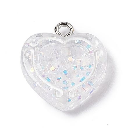 Transparent Resin Pendants RESI-C029-01D-1