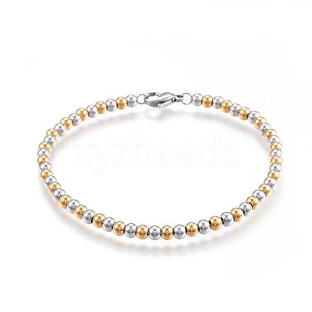 304 Stainless Steel Beaded Bracelets BJEW-G544-34A-1