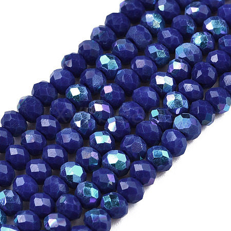 Electroplate Opaque Solid Color Glass Beads Strands EGLA-A044-P2mm-L07-1