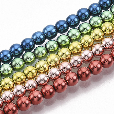 Electroplated Non-magnetic Synthetic Hematite Beads Strands G-S365-015D-1