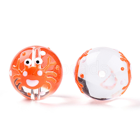 Transparent Handmade Lampwork Beads LAMP-T011-32A-1