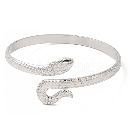 304 Stainless Steel Snake Open Cuff Bangles BJEW-L682-011P-1