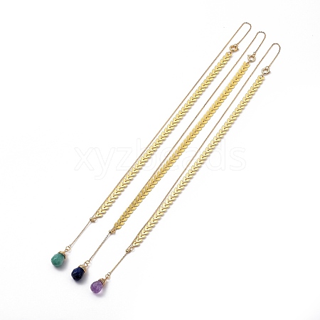Brass Lariat Necklaces NJEW-JN03001-1