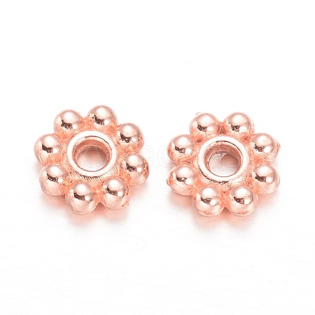 Alloy Daisy Spacer Beads X-TIBEB-S039-064RG-RS-1